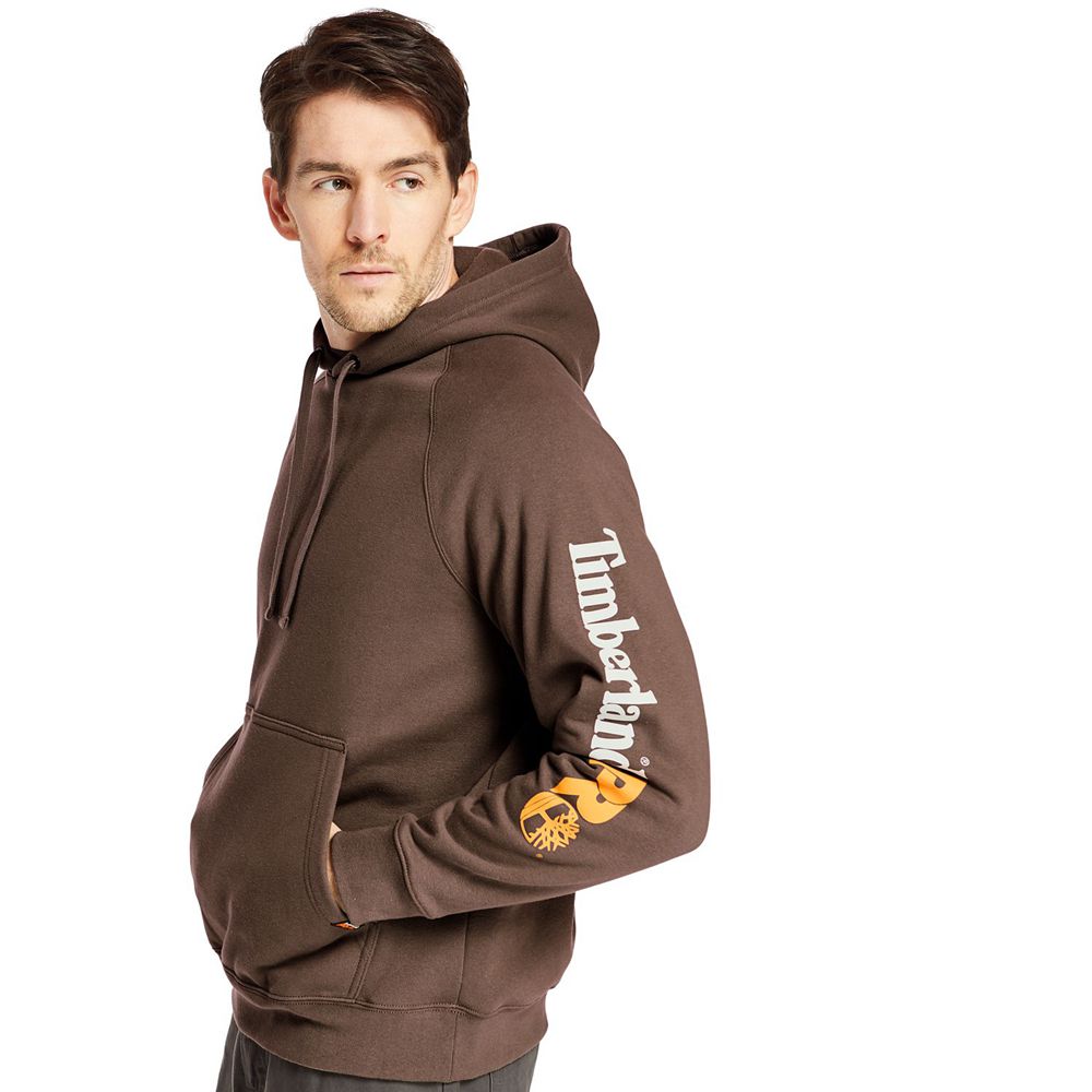 Timberland Mens Sweatshirts PRO® Big & Tall Hood Honcho Sport Hoodie - Dark Brown - India RM1359627